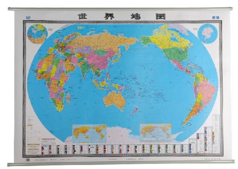 世界地图挂图（（双全开1.5米*1.1米  无拼缝专业挂图）