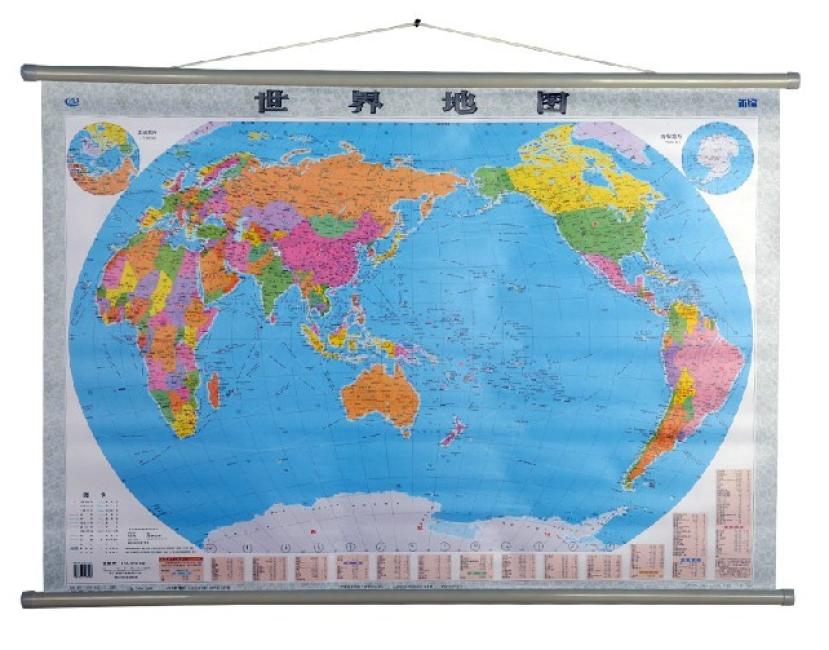 世界地图挂图（全开1.05米×0.75米 专业挂图）