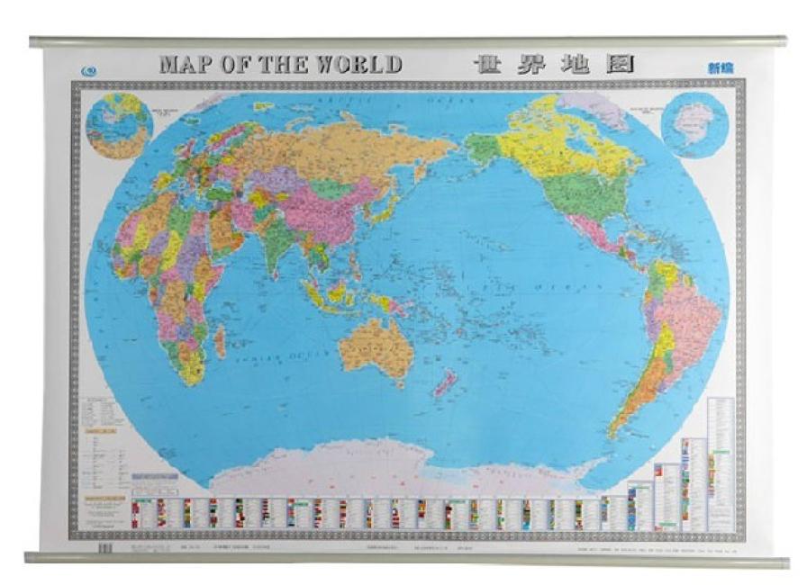 新编世界地图（双全开1.5米*1.1米 外中对照 无拼缝专业挂图）