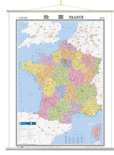 世界分国地图挂图——法国地图挂图（1170mm*860mm）