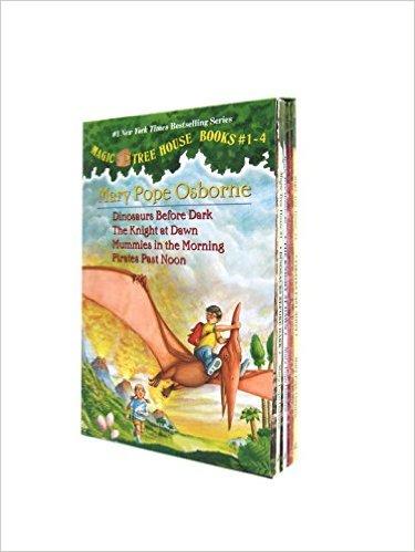 Magic Tree House Boxed Set, Books 1-4：Dinosaurs Before Dark, The Knight at Dawn, Mummies in the Morning, and Pirates Past Noon