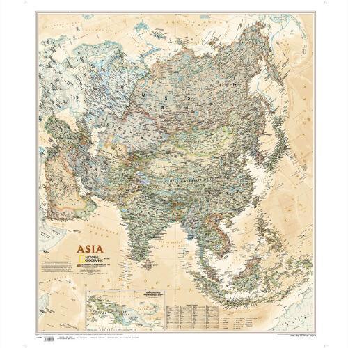 亚洲地图（NG仿古）（折叠袋装）
