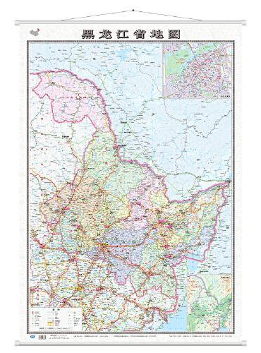 黑龙江省地图挂图（1.1米*0.8米 专业挂图 无拼缝）