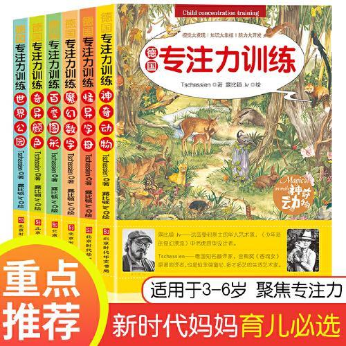 德国儿童专注力训练书养成大画册6册3-4-6岁书籍儿童益智幼儿专注力训练数学逻辑思维训练神奇的地板书宝宝迷宫找不同图画捉