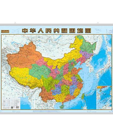 中国地图和世界地图 约1.07米×0.76米 加厚高清双面覆膜