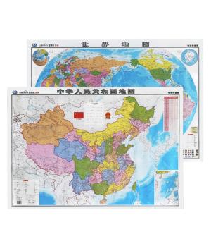 中国地图+世界地图（2023版全新 硬筒包装）